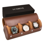 LUXREVE Travel Watch Case 3 Slots - Brown